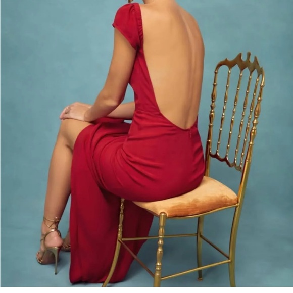 Red backless dress - worn once - good condition - Picture 2 of 7